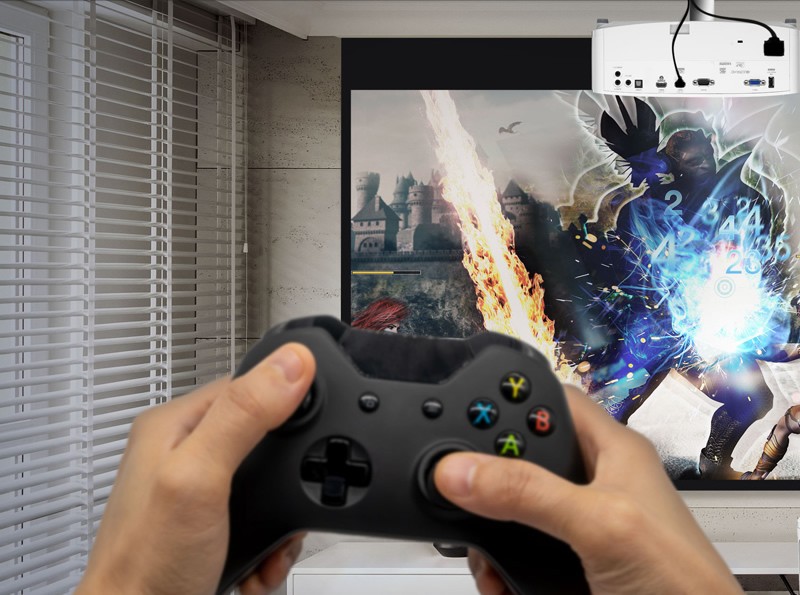Projetor com Jogo e controle
