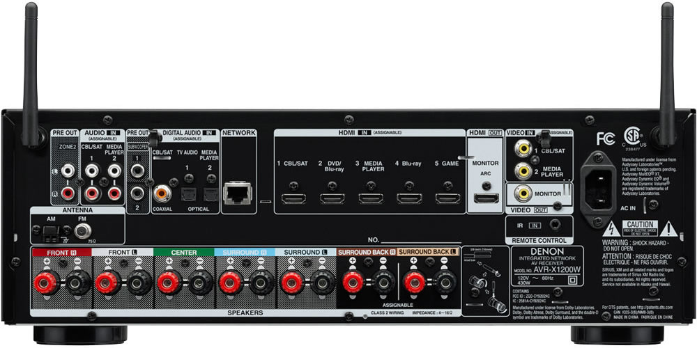DENON AVアンプ AVR-X1200W Receiver Denon AVR-X1200W, 7.2 Canais, Network A/V Receiver