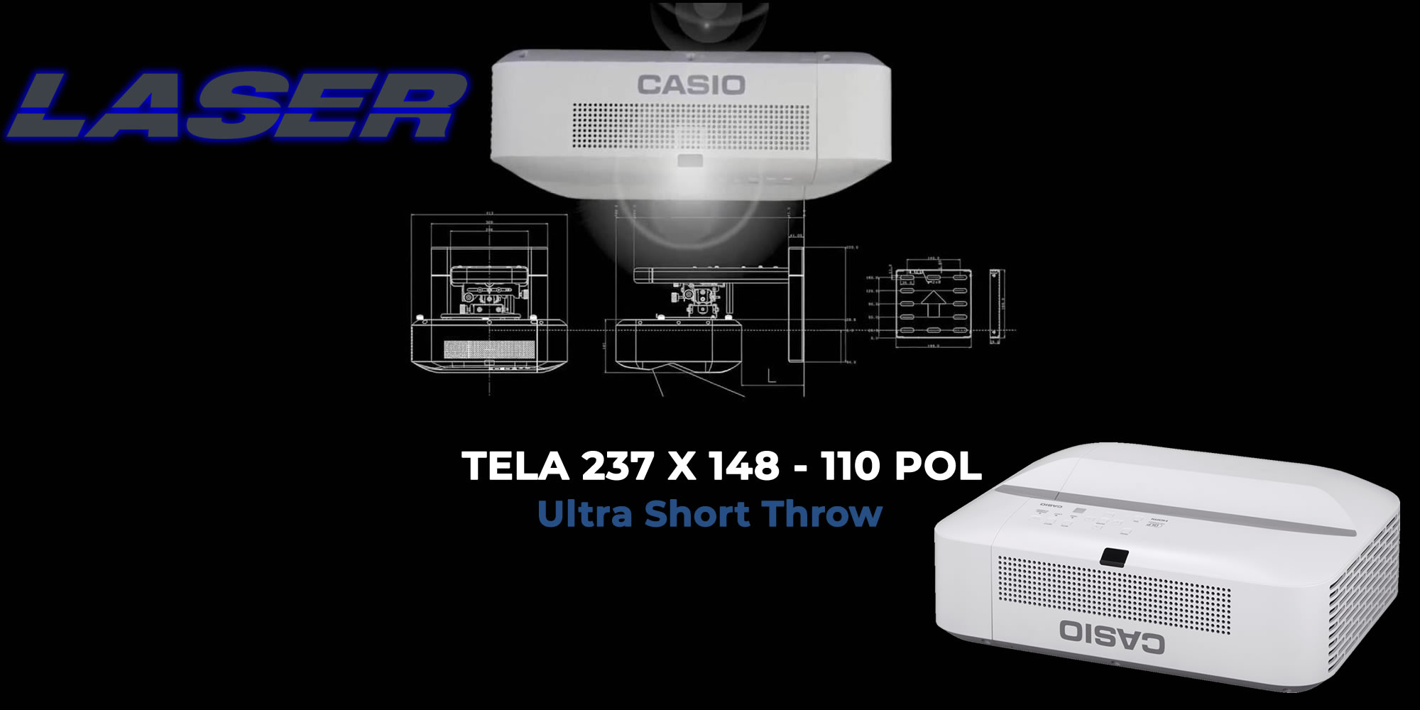 Projetor Casio XJ-UT351WN, 3500 Lúmens, WXGA, Laser/Led Hybrid