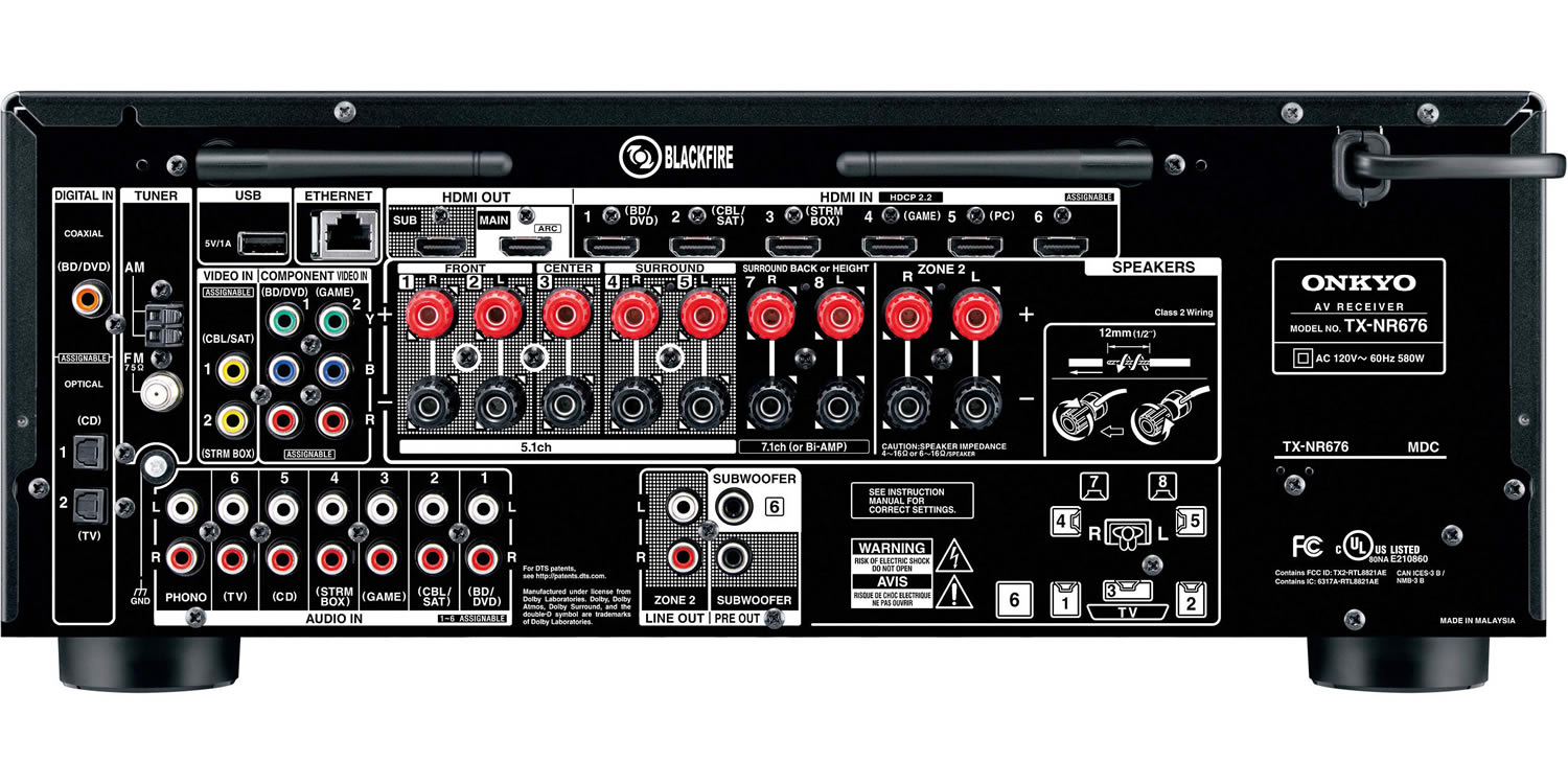 K*i様 Onkyo TX-NR676 AVアンプ Receiver Onkyo TX-NR676, 7.2 Canais, Wi-Fi, Bluetooth, AirPlay