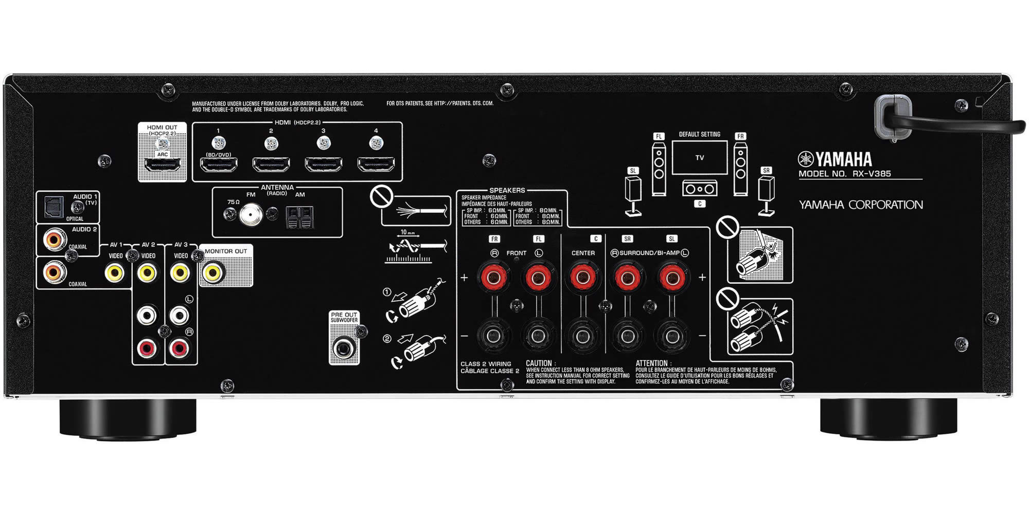 Receiver Yamaha RX-V385, 5.1, Network, A/V Receiver | Global